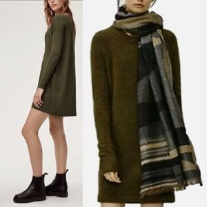ARITZIA Wilfred Free Sweater Dress Alpaca Blend Tunic Neutral Olive Green Large